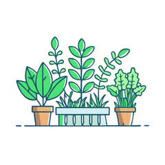 herb garden vector icon, herb garden vector illustration -simple illustration of herb garden, perfect for herb garden logos and icons and themed design 