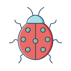 ladybug vector icon, ladybug vector illustration -simple illustration of ladybug, perfect for ladybug logos and icons and themed design 