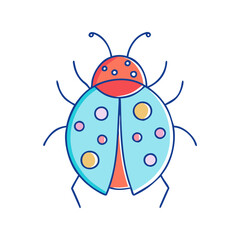 ladybug vector icon, ladybug vector illustration -simple illustration of ladybug, perfect for ladybug logos and icons and themed design 