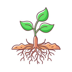 plant roots vector icon, plant roots vector illustration -simple illustration of plant roots, perfect for plant roots logos and icons and themed design 