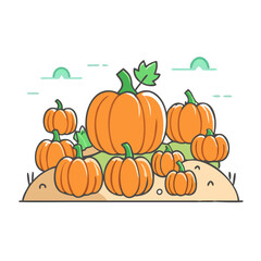 pumpkin patch vector icon, pumpkin patch vector illustration -simple illustration of pumpkin patch, perfect for pumpkin patch logos and icons and themed design 
