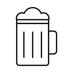 Beer mug icon logo sign set vector outline