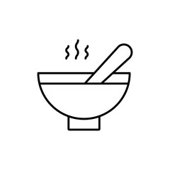 Bowl of soup icon logo sign set vector outline