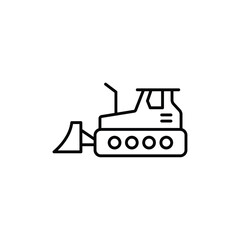 Bulldozer icon logo sign set vector outline
