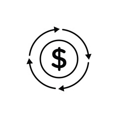 Cash flow icon logo sign set vector outline