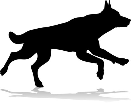 recommend clip art: A detailed animal silhouette of a pet dog