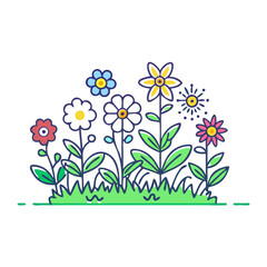 wildflower garden vector icon, wildflower garden vector illustration -simple illustration of wildflower garden, perfect for wildflower garden logos and icons and themed design 