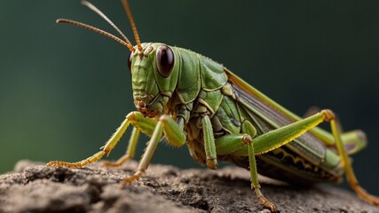 Fototapeta premium grasshopper on the ground
