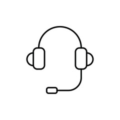 Headphone icon logo sign set vector outline