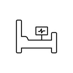 Hospital bed icon logo sign set vector outline