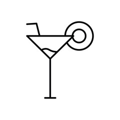 Martini glass icon logo sign set vector outline