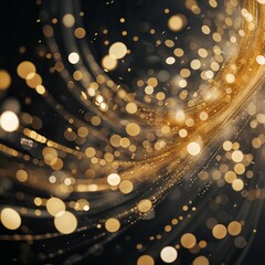 Blurred golden bokeh on black background