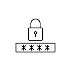 Password icon logo sign set vector outline