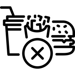 No Fast Food Icon