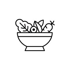 Salad icon logo sign set vector outline