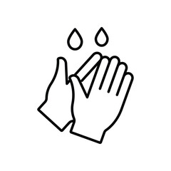 Wash hands icon logo sign set vector outline