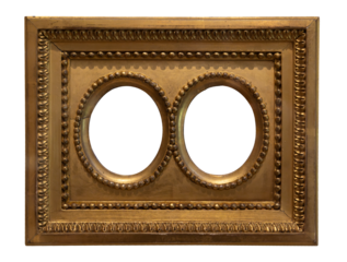 Decorative gilded frame with circular openings