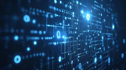 Abstract Digital Network Circuitry Pattern