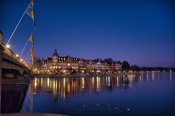 Konstanz, Abendstimmung an der Seesttrasse, Uferpromenade