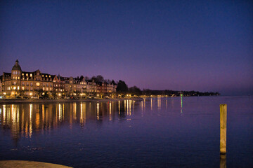 Konstanz, Abendstimmung an der Seesttrasse, Uferpromenade