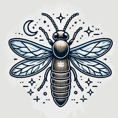 firefly and flower