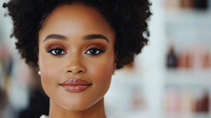 Close-up of a personalized makeup artist discussing colors and styles with a client, highlighting collaboration.