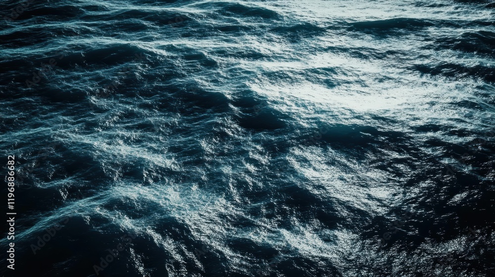 Poster calm ocean waves reflect sunlight during midday creating a serene aquatic atmosphere with gentle mov