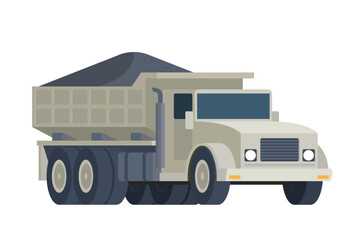 Coal Truck Illustration. Editable Vector for Easy Customization