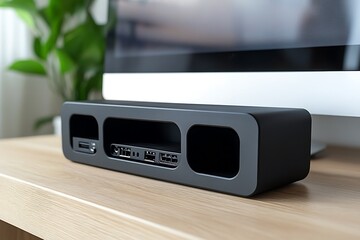 Fototapeta premium Stylish Tech Stand for Modern Workspace