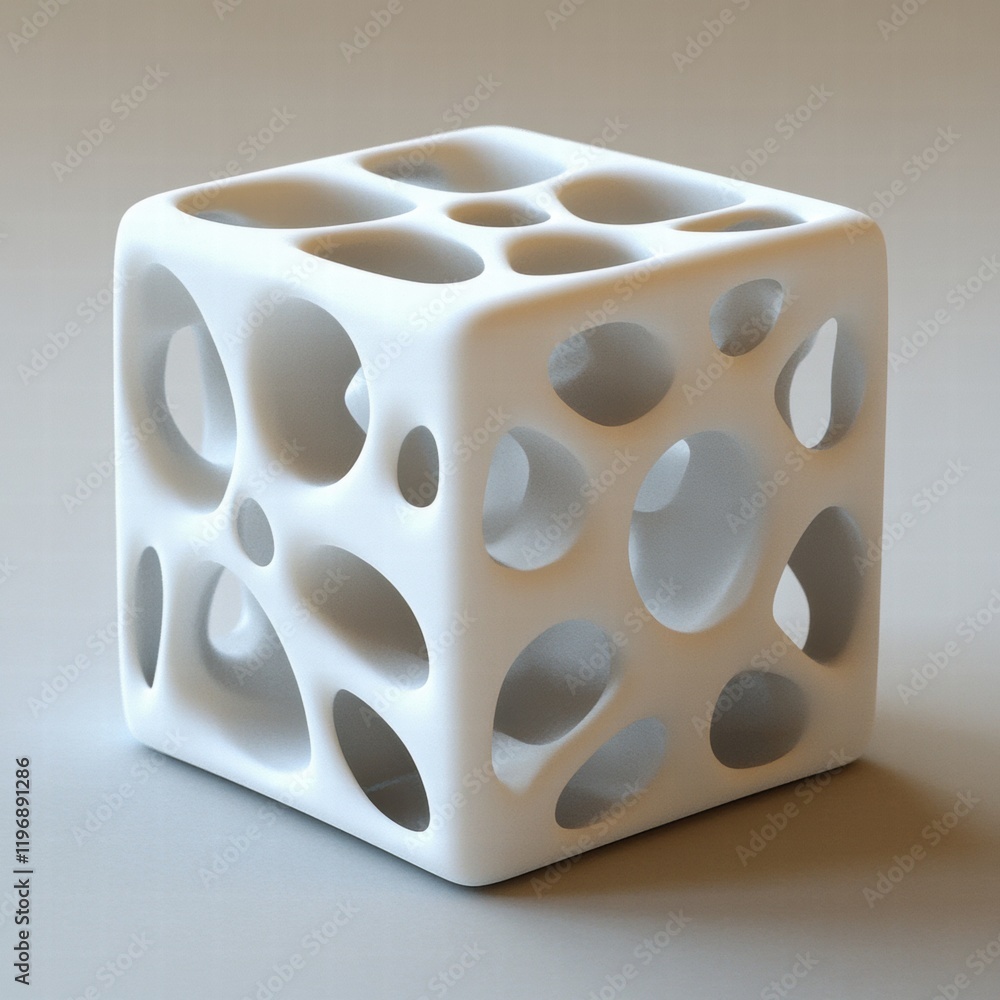Aufkleber modern decorative cube with intricate cutouts displayed on a neutral background. generative ai