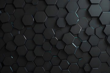 Dark gray hexagonal technology vector abstract background. Generative AI
