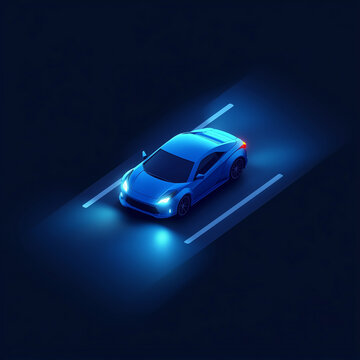 car blue 3d