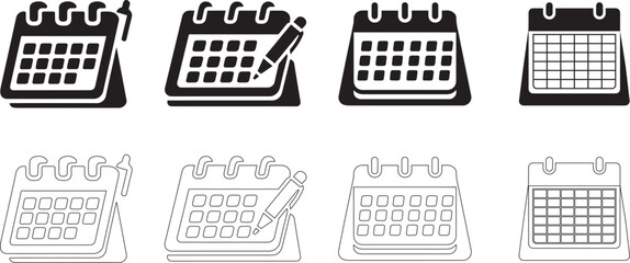Calendar Icon collection. Set of calendar symbols