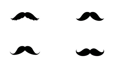 Mustache Silhouette Set In Black And White