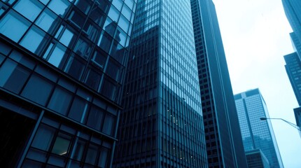 Obraz premium Toronto's Financial District skyscrapers under gentle, soft light diffused shadows, subtle illumination, detailed focus
