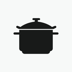 Simple black and white illustration of a covered pot.