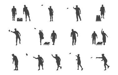 Cornhole players svg, Cornhole players silhouette, Cornhole svg, Cornhole silhouettes, Cornhole sport silhouettes, Cornhole player clipart. 

