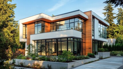 Fototapeta premium Modern Architectural Marvel: Luxurious Home Design
