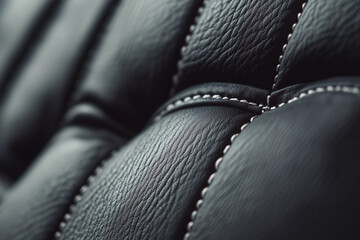 Fototapeta premium A leather texture with visible grain and stitching. 