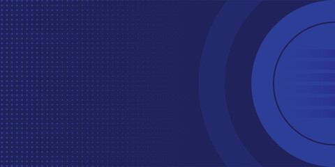 Blue geometric lines on dark blue background. Abstract blue circle lines and halftone  design. Modern futuristic concept
