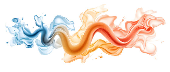 Fototapeta premium Year of Snake, Chinese New Year concept. Colorful abstract waves blending vibrant hues of blue, orange, and yellow with splashes of water.