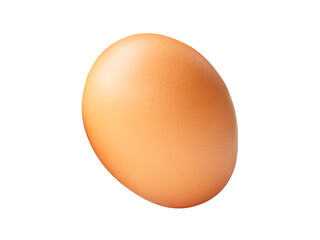 Top view of single brown chicken egg isolated on white background with clipping path