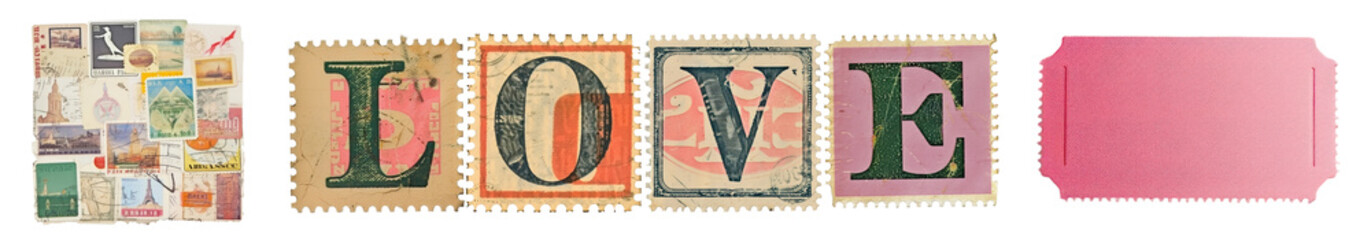 Obraz premium PNG Paper collage, element set on transparent background