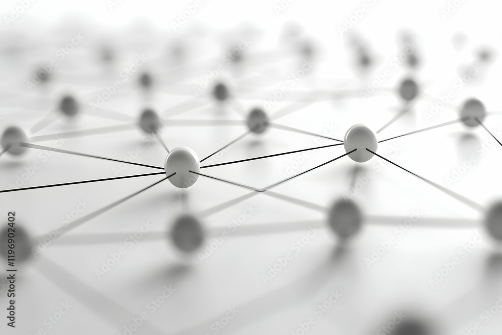 Poster abstract network connection concept. interconnected spheres represent global communication, teamwork