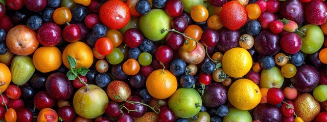 Colorful fruits and vegetables background