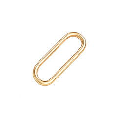 A simple gold paperclip on a clean background for office and organizational concepts., isolated on a transparent background.