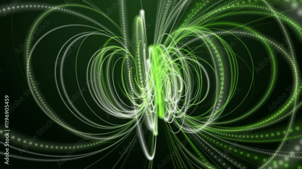 Aufkleber futuristic eco video animation with particle stripe object in slow motion, 4096x2304 loop 4k