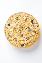 Honey Almond Layer Cake with Blueberries top view