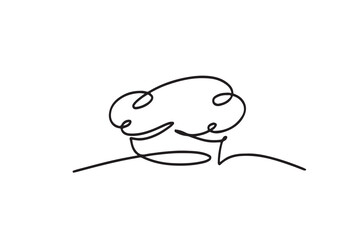 Chef hat. one line continuous drawing illustration. Hand drawn linear silhouette. 