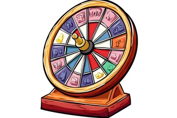 Obraz premium Colorful Vintage Fortune Wheel Illustration